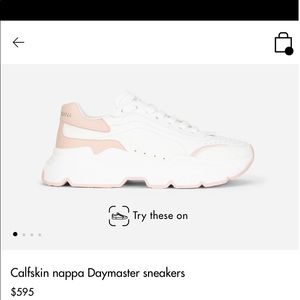 Dolce & Gabbana Daymaster White And Pink Sneakers Size 35.